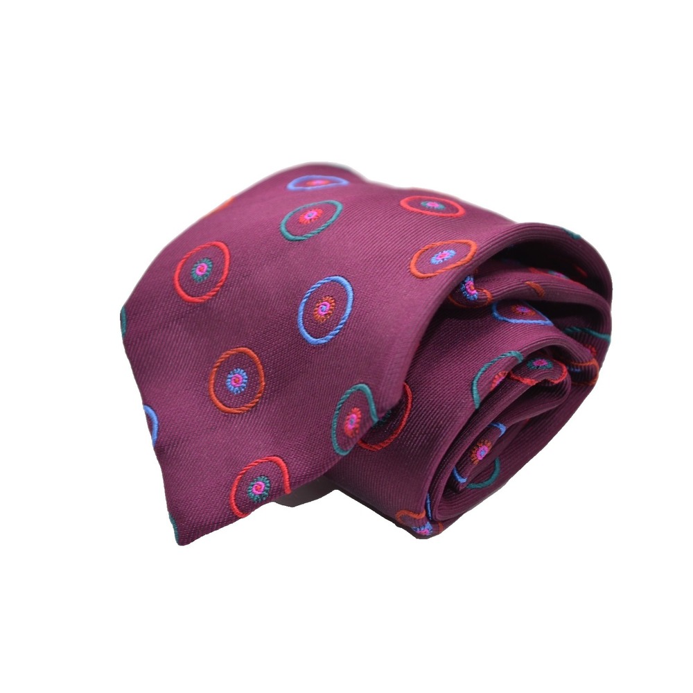 Fendi Roma 100% Silk Tie Necktie Made In Italy Vintage Geometric